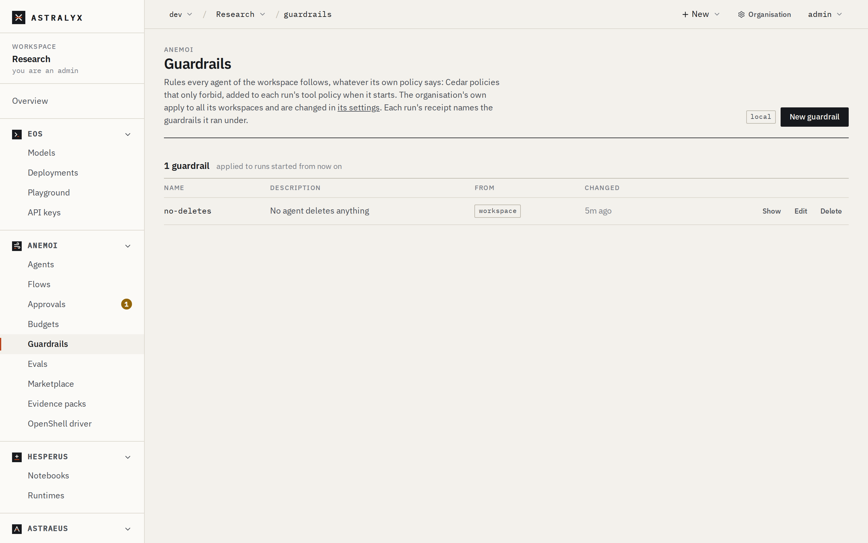 Guardrails: the workspace's and the organisation's, with examples